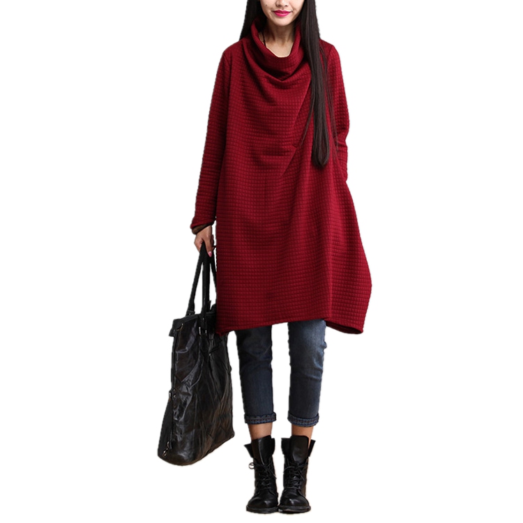 Winter Style New Fashion Women Clothing Pressed Solid Long-sleeved Dresses Elegant Loose Casual Thick Oversize Dress Female alx