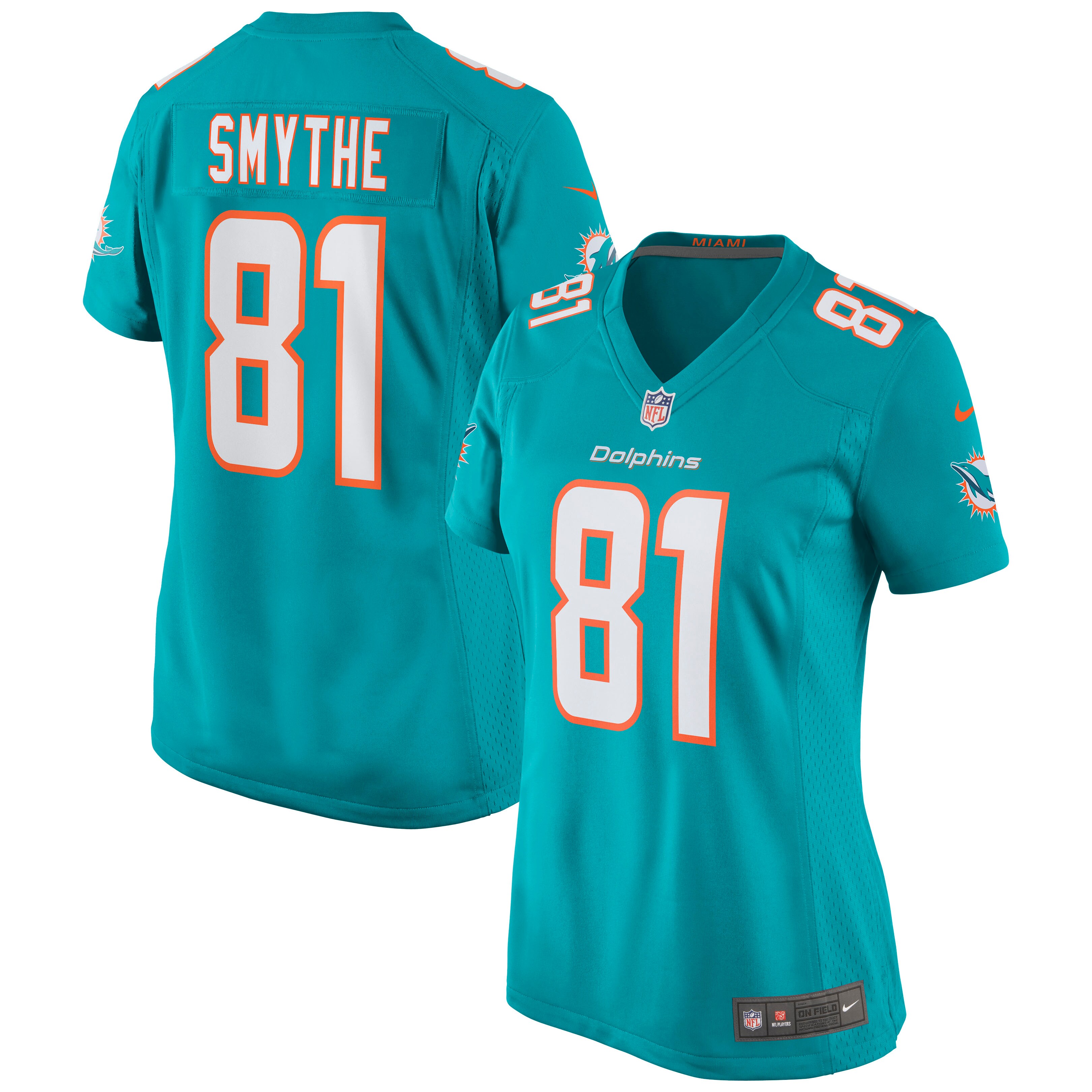 Durham Smythe Miami Dolphins Women's Game Jersey – Aqua