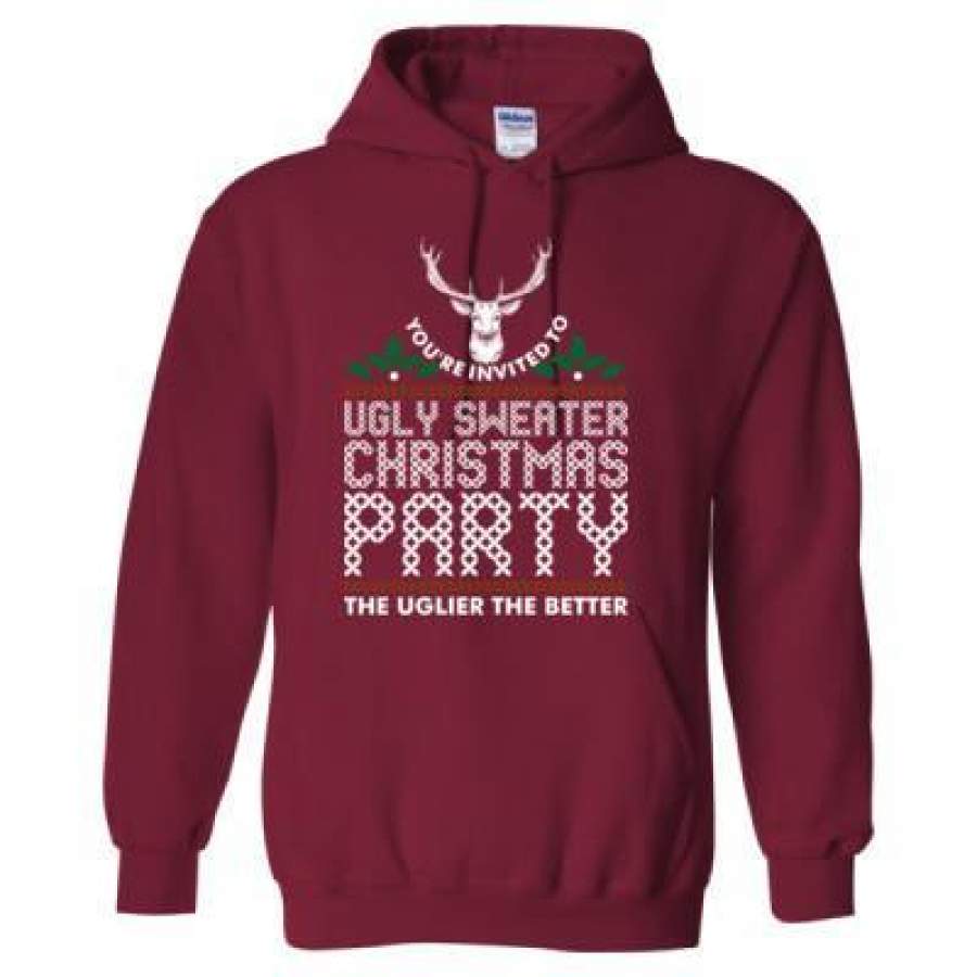 AGR Youre Invited To An Ugly Sweater Christmas Party – Heavy Blend™ Hooded Sweatshirt