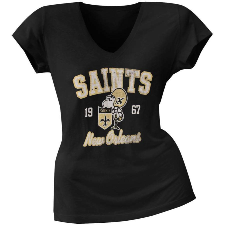 New Orleans Saints – Flanker Logo Premium Juniors V-Neck T-Shirt