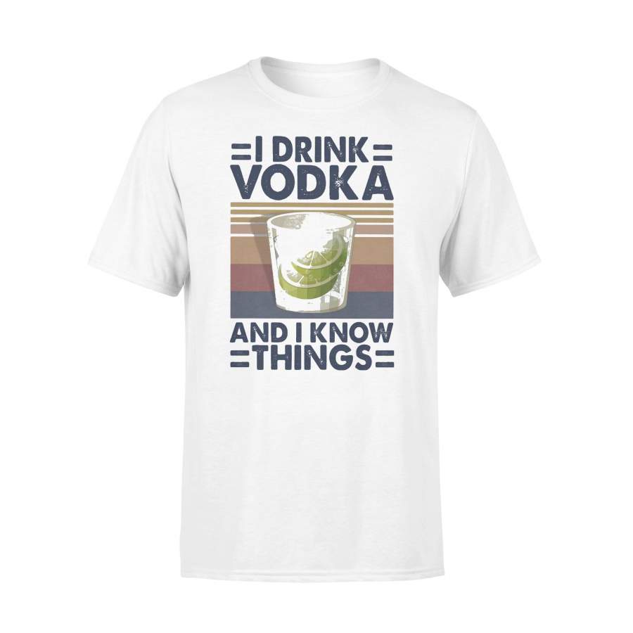 I Drink Vodka And I Know Things Lemon Vintage Retro T-shirt