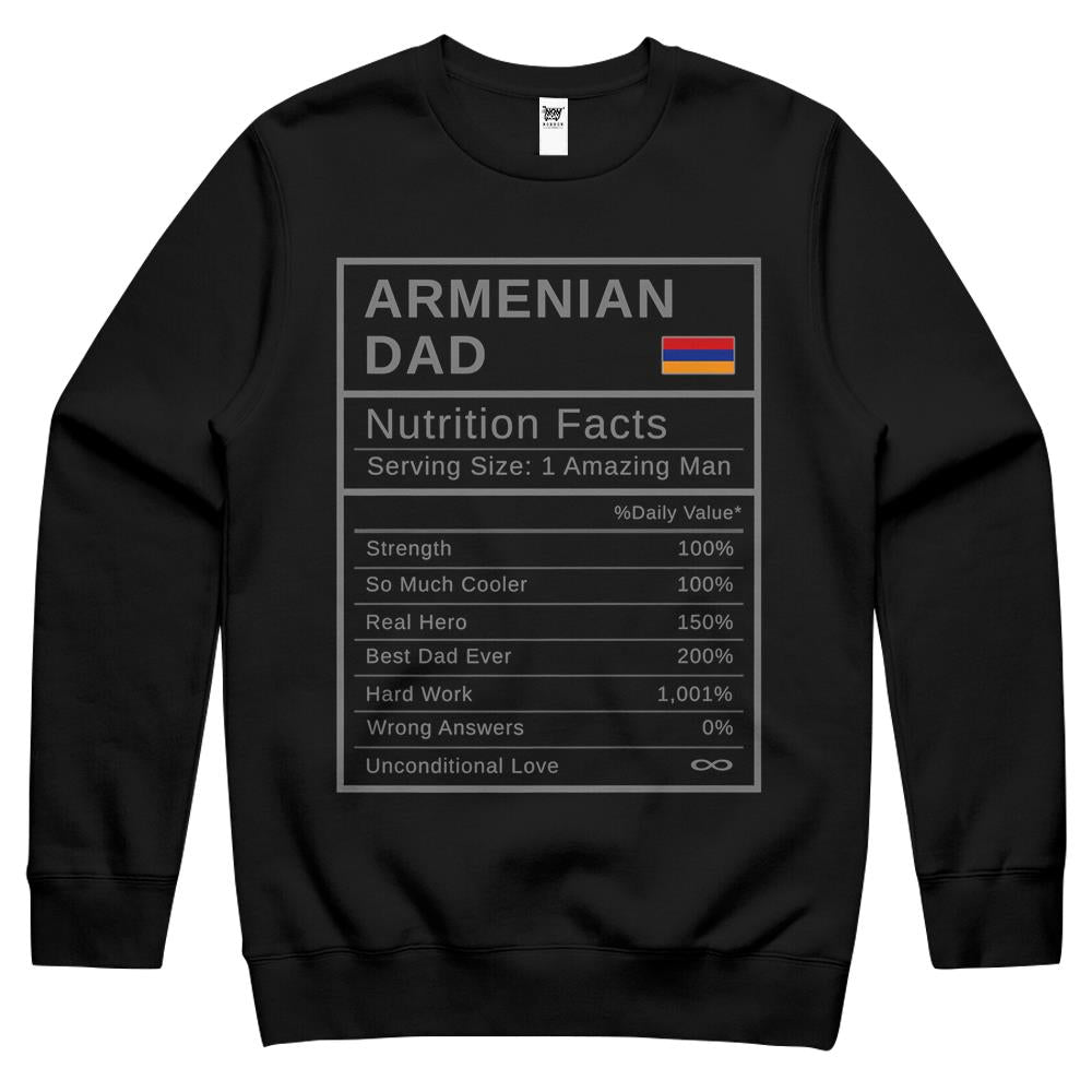 Mens Armenian Dad, Nutrition Facts Tshirt Fathers Day Hero Gift Crewneck Sweatshirt