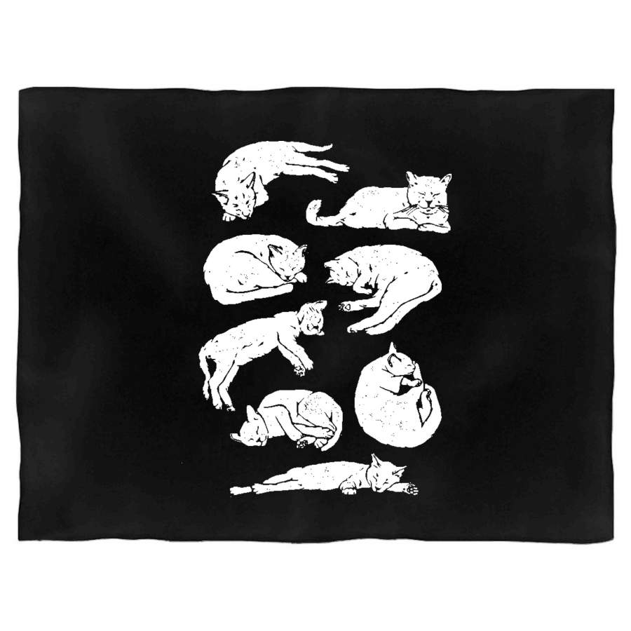 Cute Kittens And Cats Sleeping Weareyawn Typography Blanket