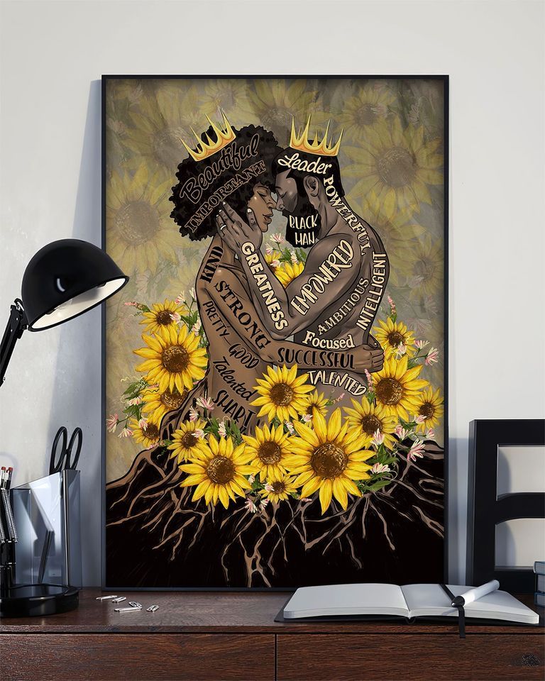 Juneteenth Freedom Day Liberation Day Black Queen Beautiful And Black Man Leader Powerful Home Living Room Wall Decor Vertical Poster Canvas Y97