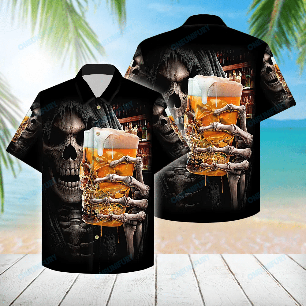 Beer Skull Hawaiian Shirt