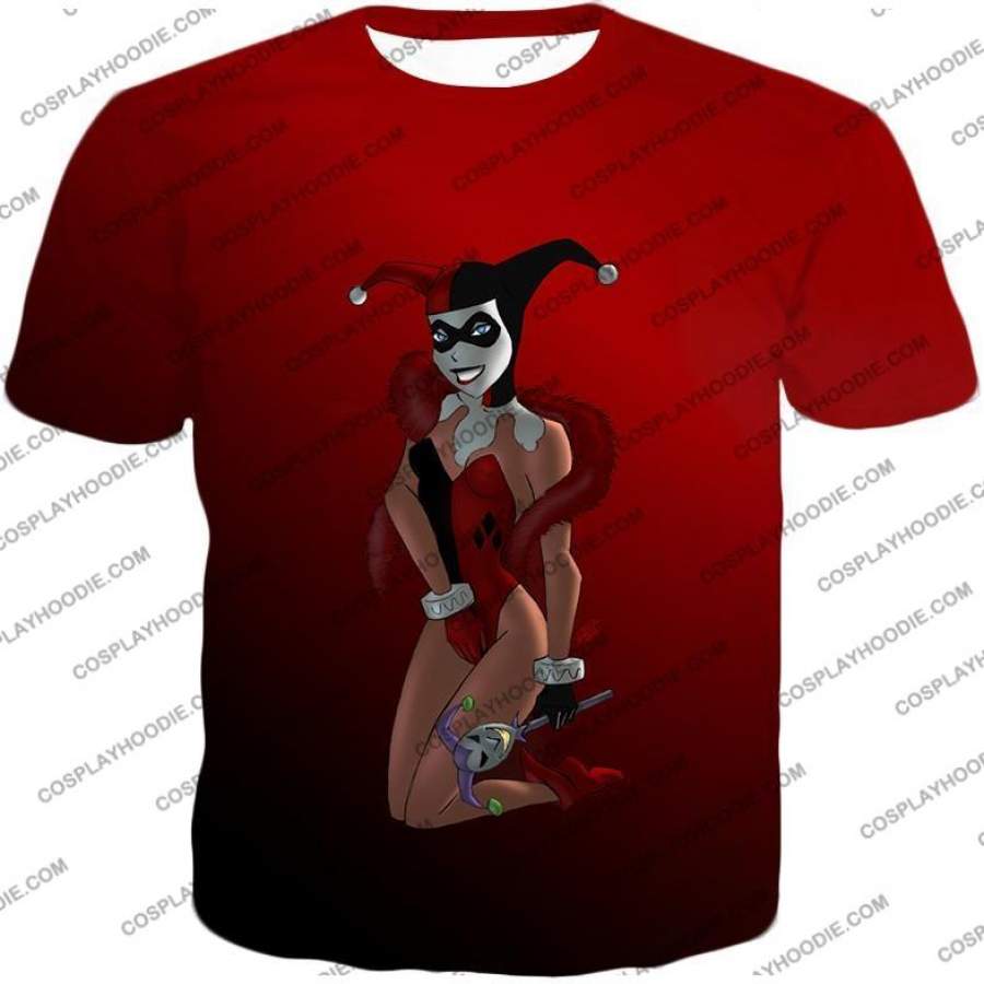 Sexy DC Comic Villain Harley Quinn Cool Red T-Shirt HQ007