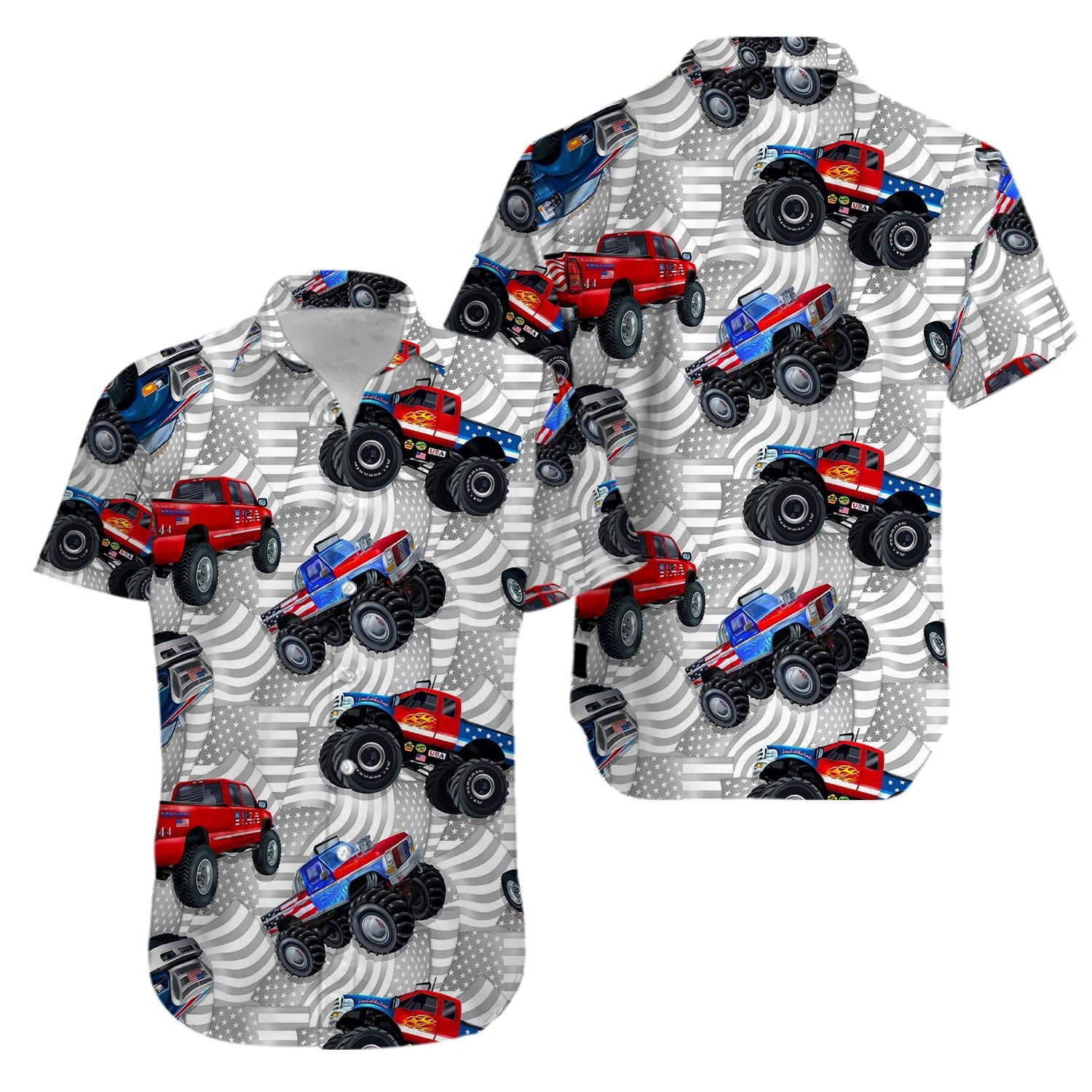 Fathers Day Gift Jeep Car American Flag Hawaii Aloha Shirts Kv Ha81983