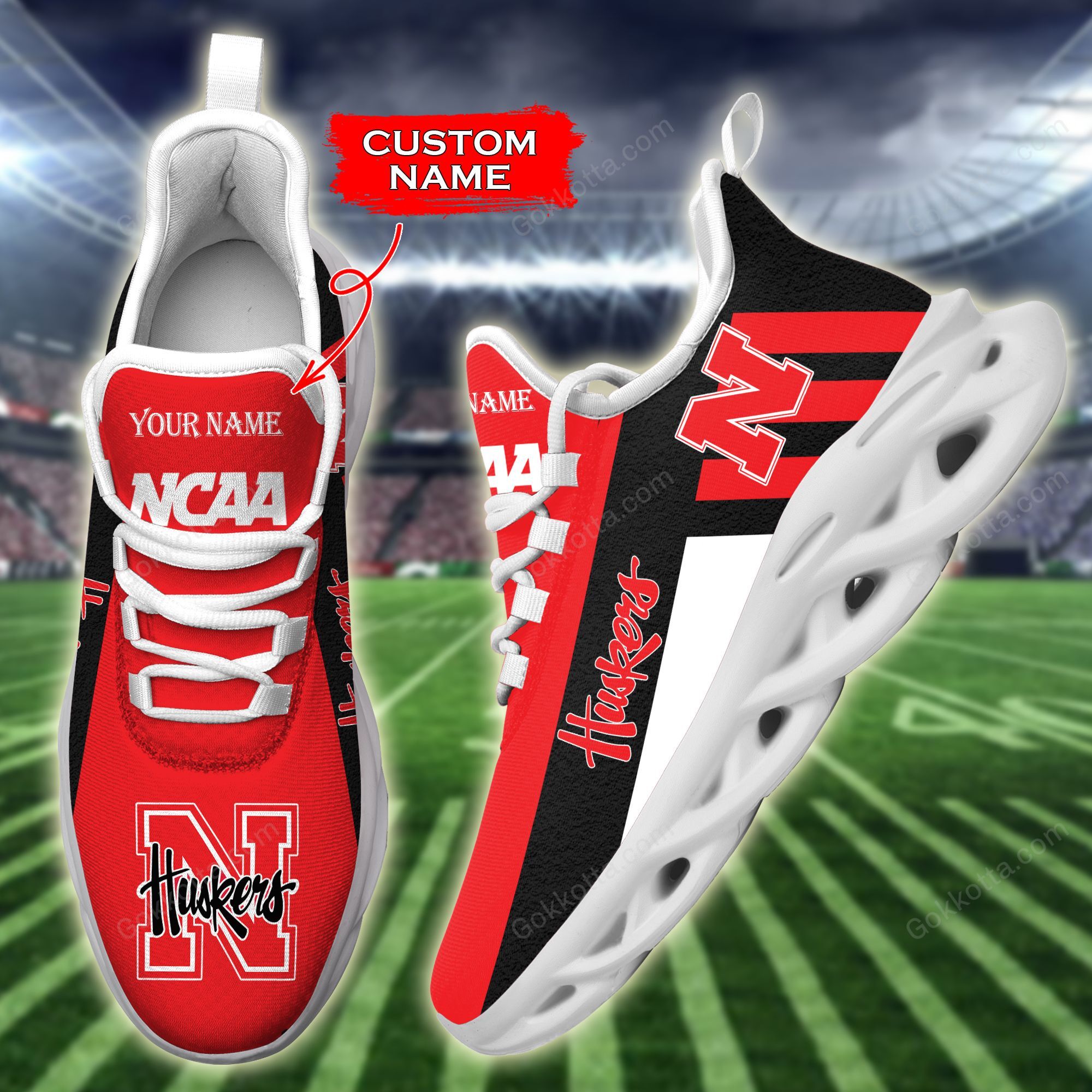 Chsx21092317 Nebraska Cornhuskers Personalized Max Soul Shoes