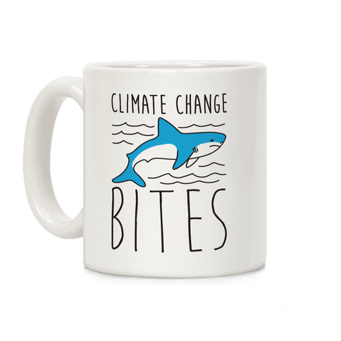 Climate Change Bites Shark Coffee Mug