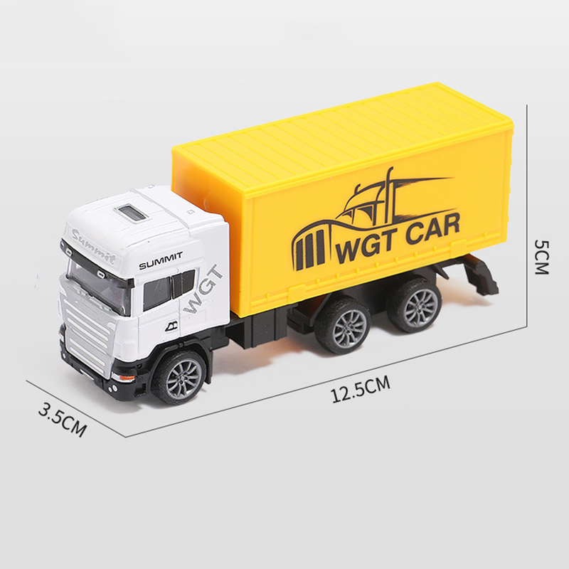 19CM Crane Trailer Tow Truck Toy Model 1:48 with Pull Back Garbage Truck Alloy Diecasts Sanitation Vehicle Car Toy for Kids Y194 alx