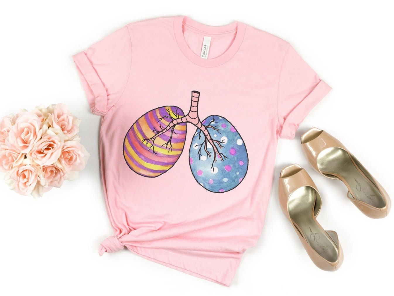 Easter Nurse T-Shirt, Easter Egg lungs nursing Shirt, Peds Respiratory Therapist RT TShirt Er Pediatric Icu Covid Unit RN Pulmonologist gift