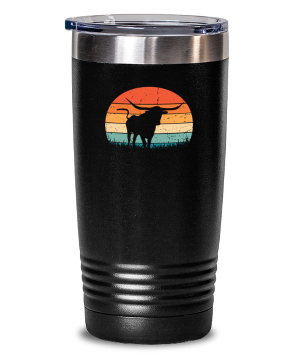 20 Oz Tumbler Stainless Steel Insulated Funny Longhorn Cattle Texas Cow Herd