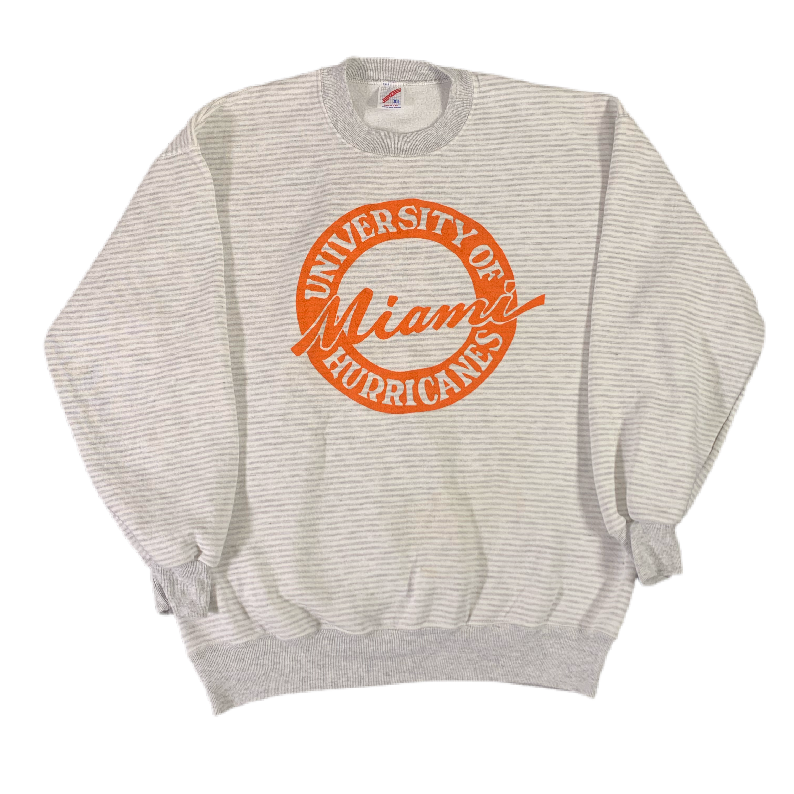 Vintage Miami Hurricanes “Striped” Crewneck Sweatshirt