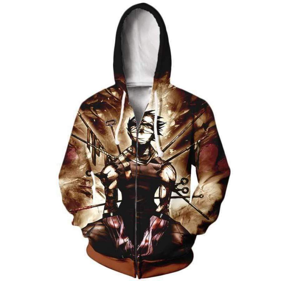 Zabuza Momochi Demon of The Hidden Mist Hoodie – Naruto 3D Hoodies Jacket Zip Up Hoodie