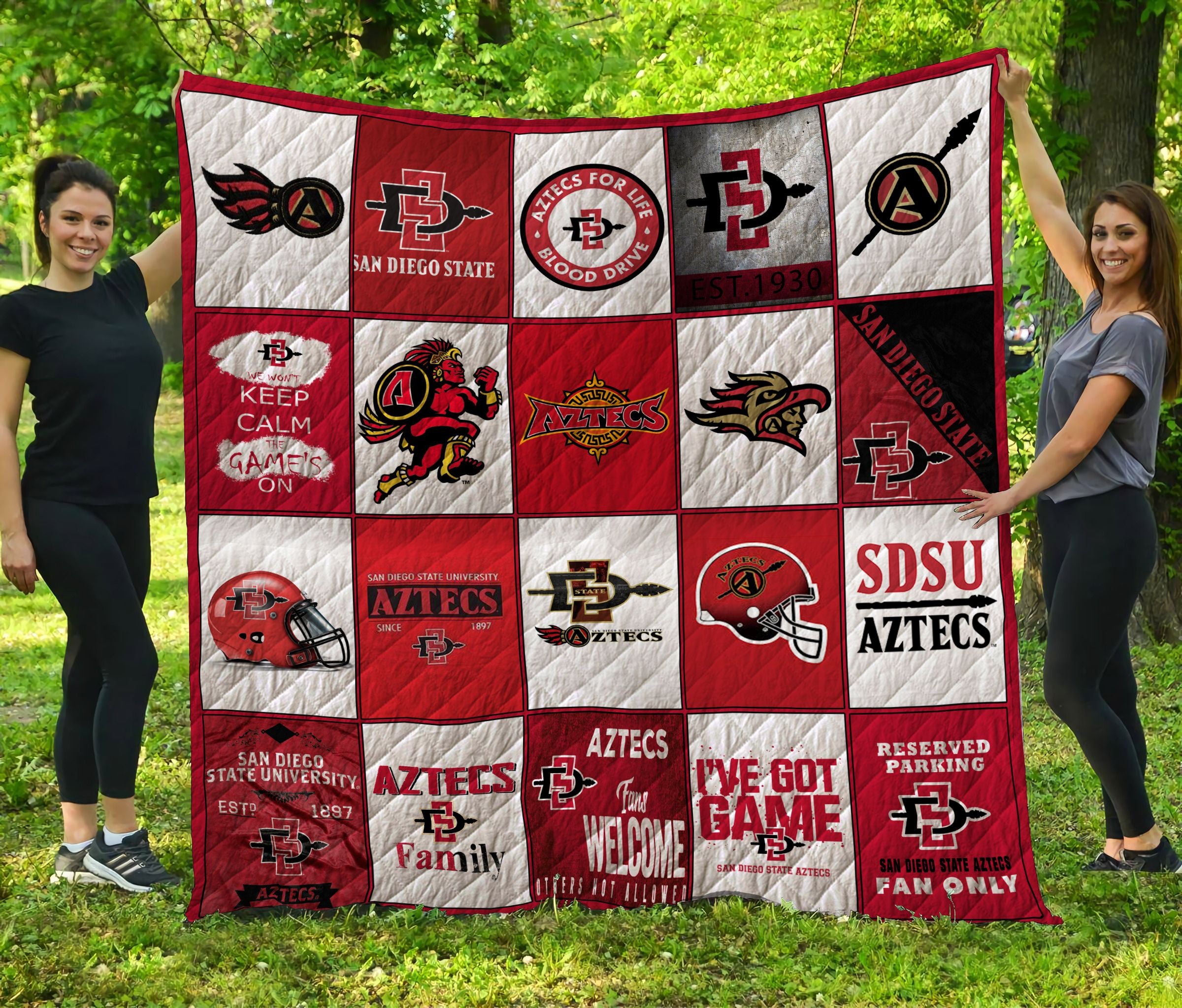 San Diego State Aztecs Football Sdsu Aztecs Football Quilt Blanket Ha1610