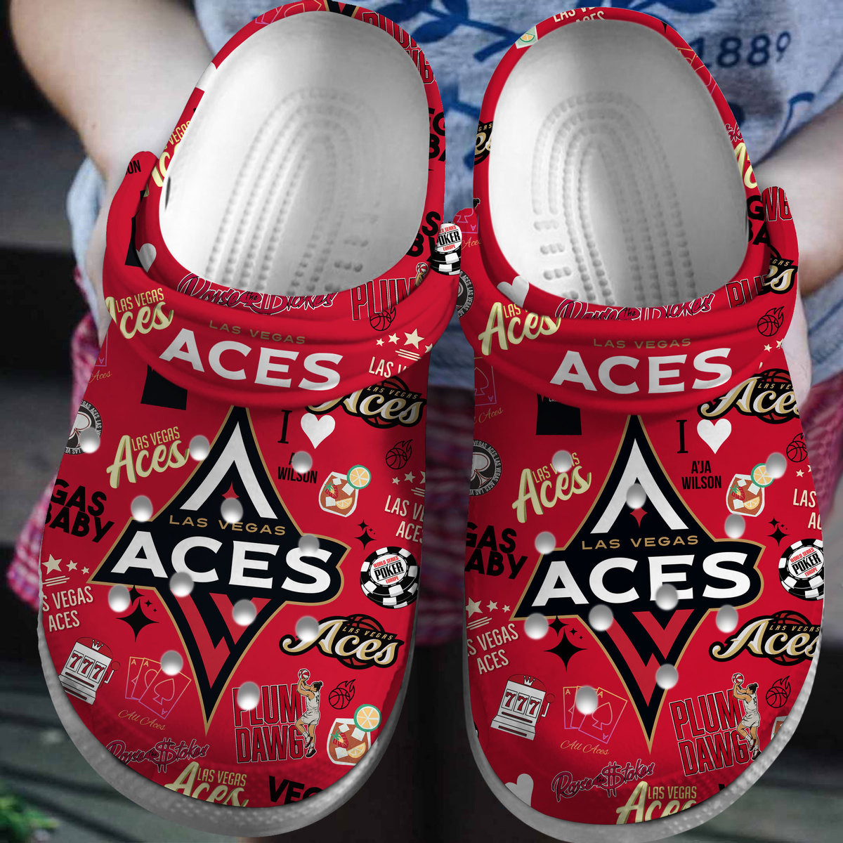 Las Vegas Aces NBA Sport Crocss Crocband Clogs Shoes Comfortable For Men Women and Kids