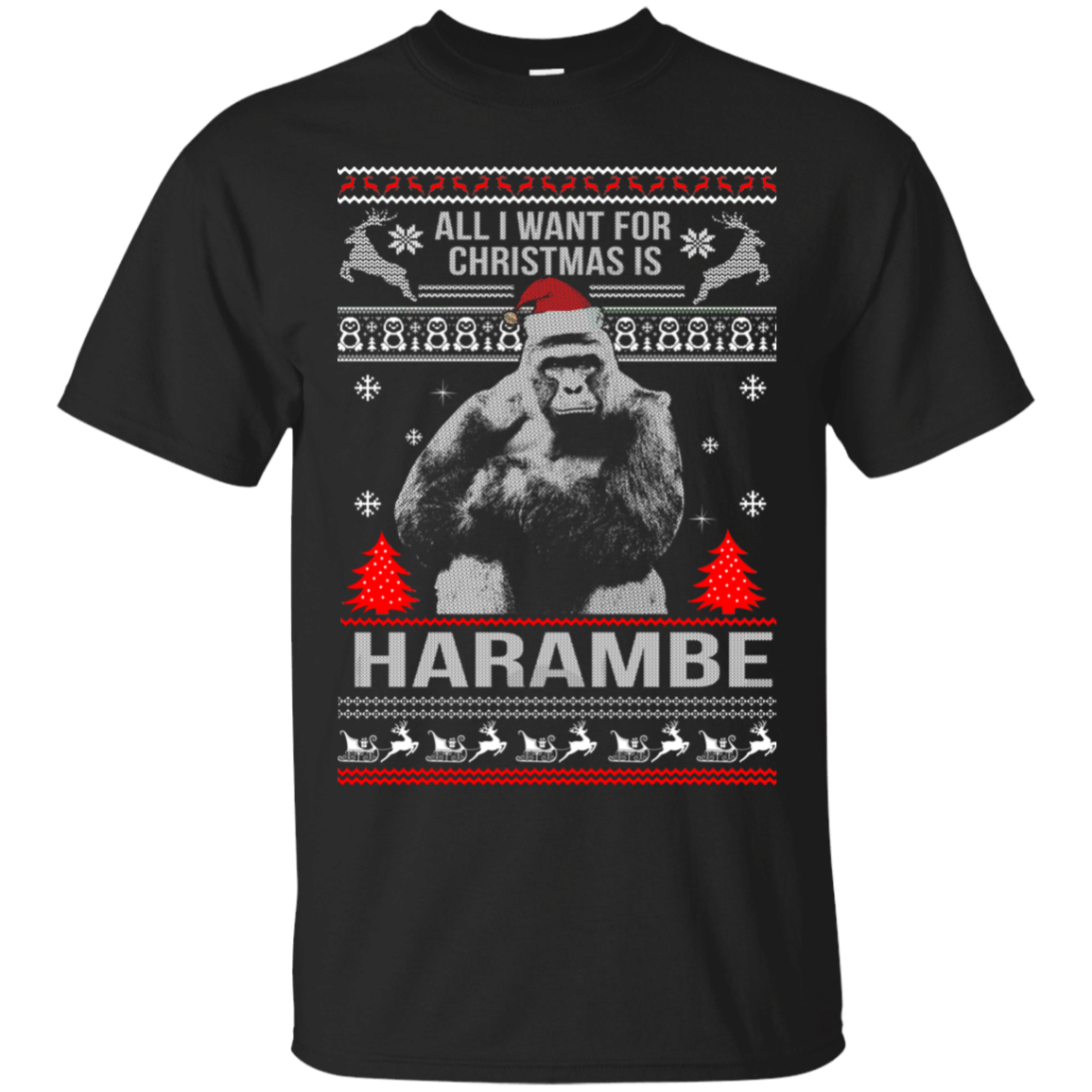 All I Want For Christmas Is Harambe Christmas Ugly Sweater Infornographer