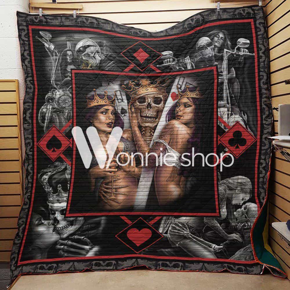 Skull 3D Quilt Blanket HGM1175