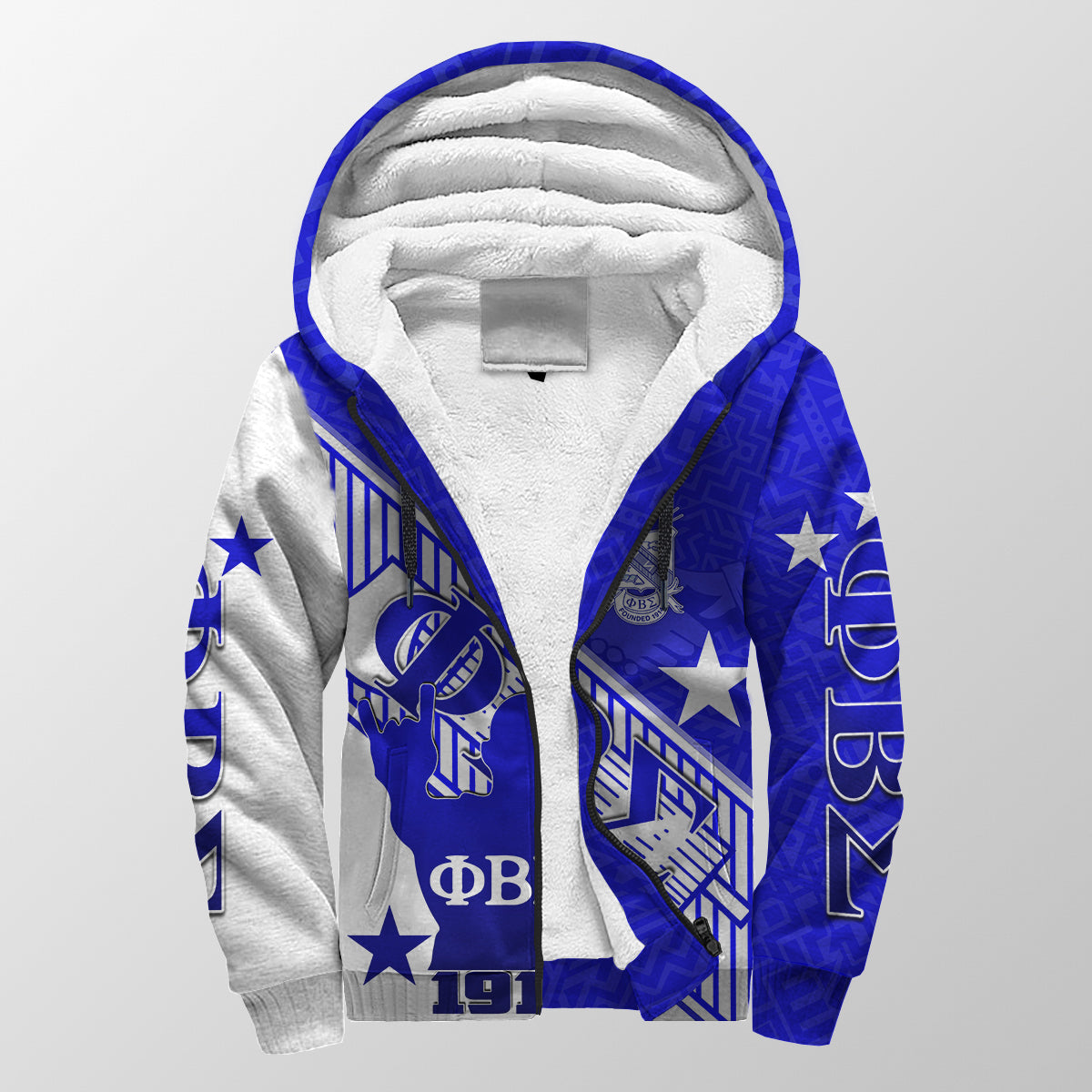 Phi Beta Sigma Sherpa Hoodie Crest Style Lt6