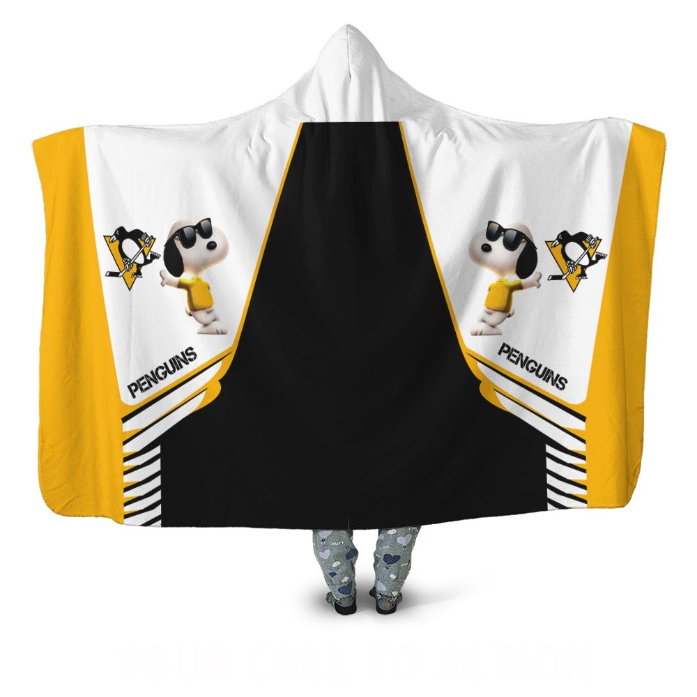 Pittsburgh Penguins Snoopy For Fans 3D Hooded Blanket