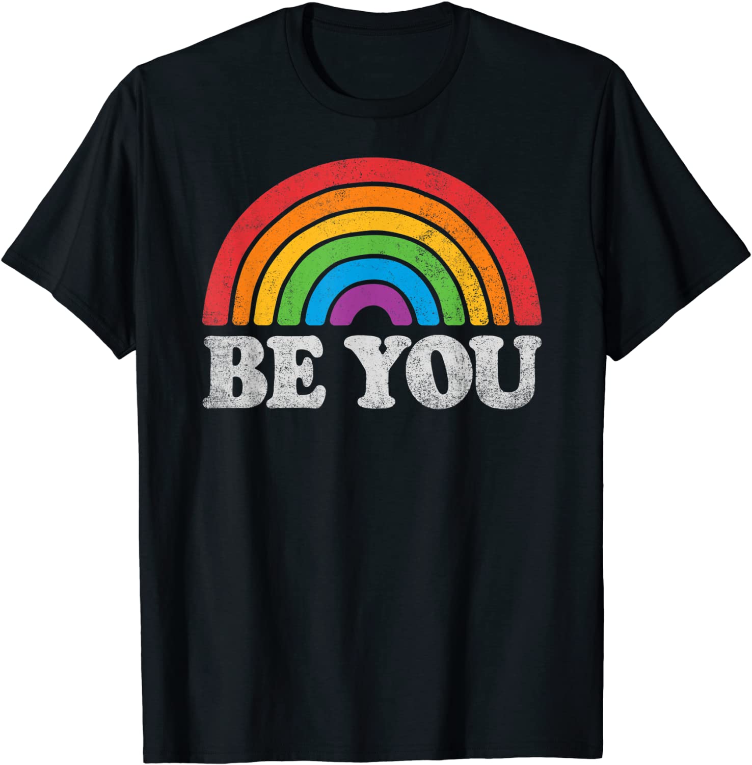 Lgbtq Be You Gay Pride Lgbt Ally Rainbow Flag Retro Vintage T-Shirt, Pride Month Shirt, Lgbt Shirt