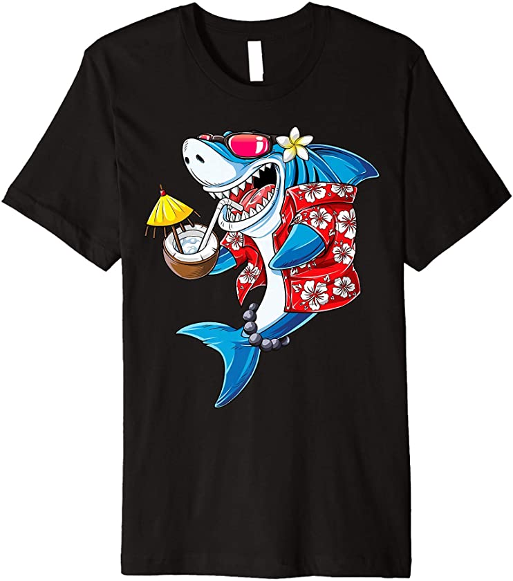 Shark Hawaiian Funny Aloha Hawaii Beach Jawsome Gifts Men Premium T-Shirt