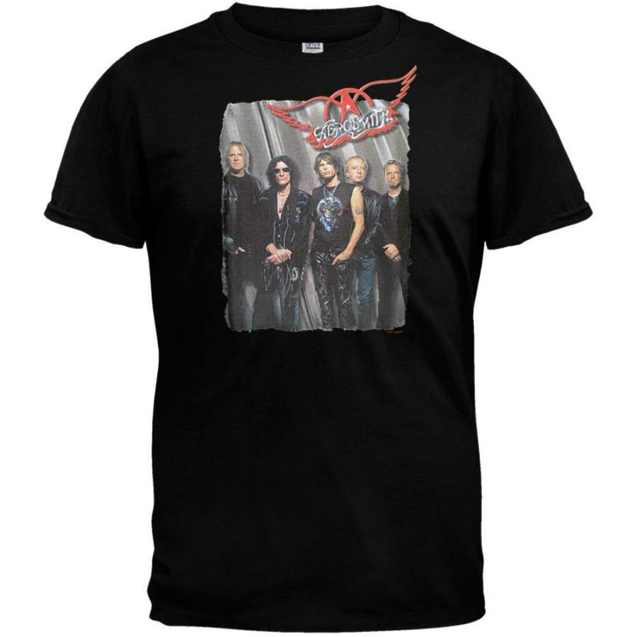 Aerosmith – Group Standing Adult Black T-Shirt