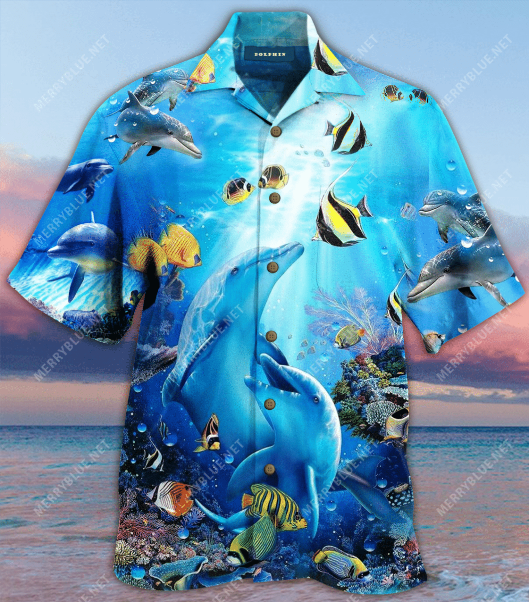 Amazing Dolphin Unisex Hawaiian Aloha Shirts Aloha Shirts