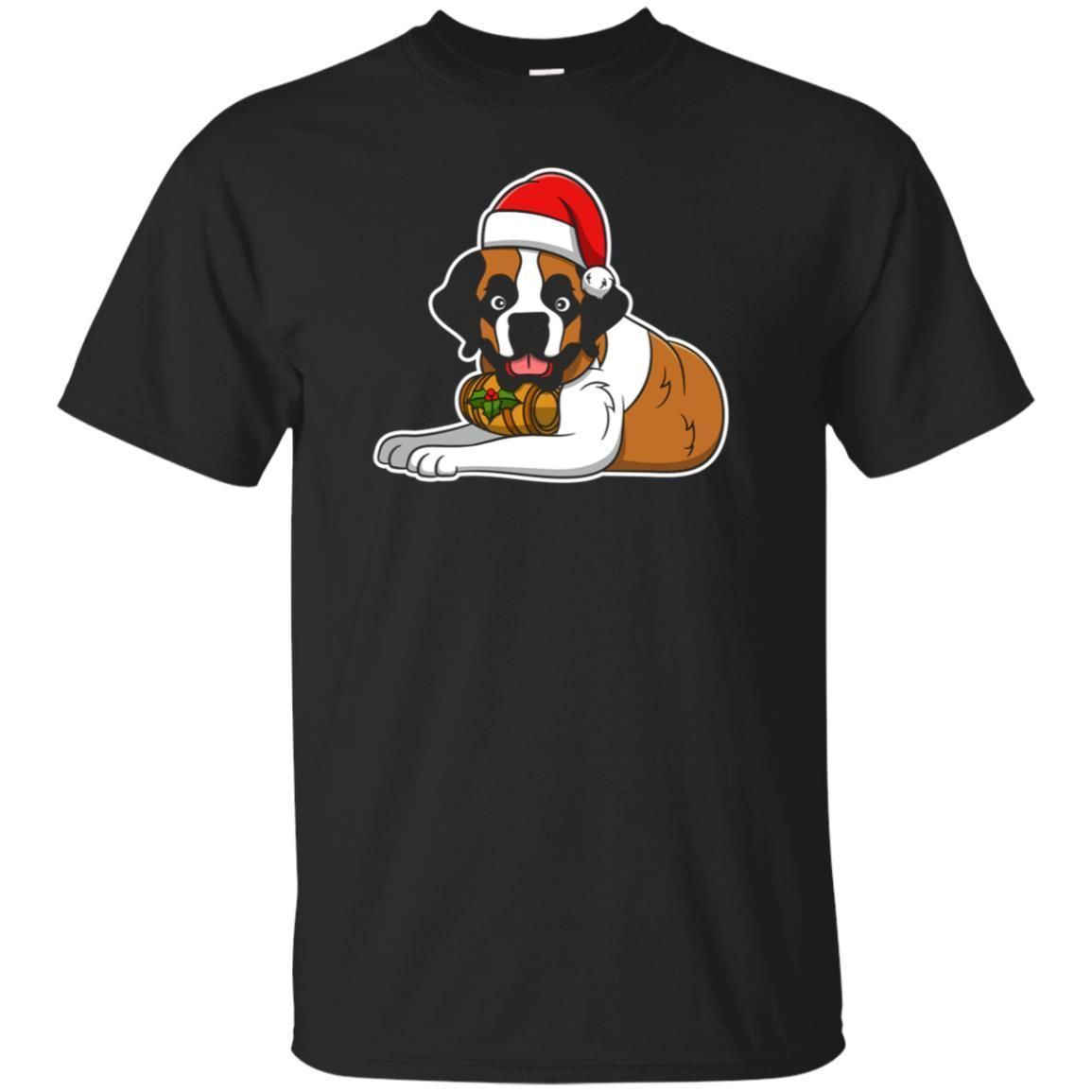 Check Out This Awesome Christmas St. Bernard Dog T-Shirt, Puppy Xmas Gift