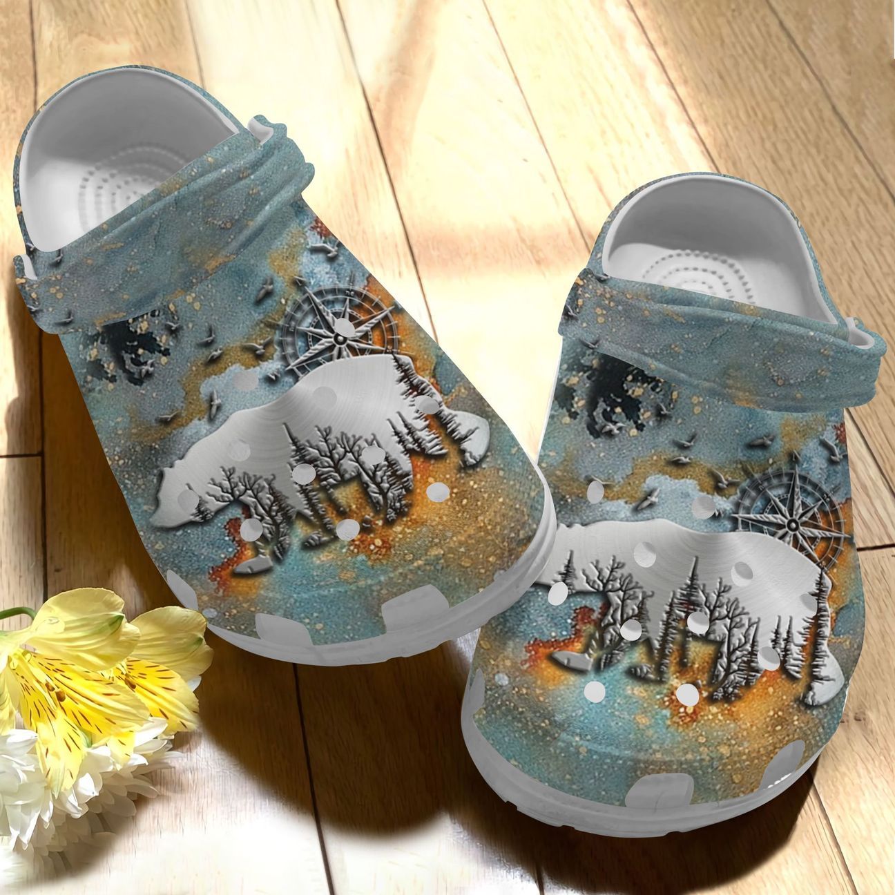 Camping Personalize Clog, Custom Name, Text, Fashion Style For Women, Men, Kid, Print 3D Camping Metal Pattern