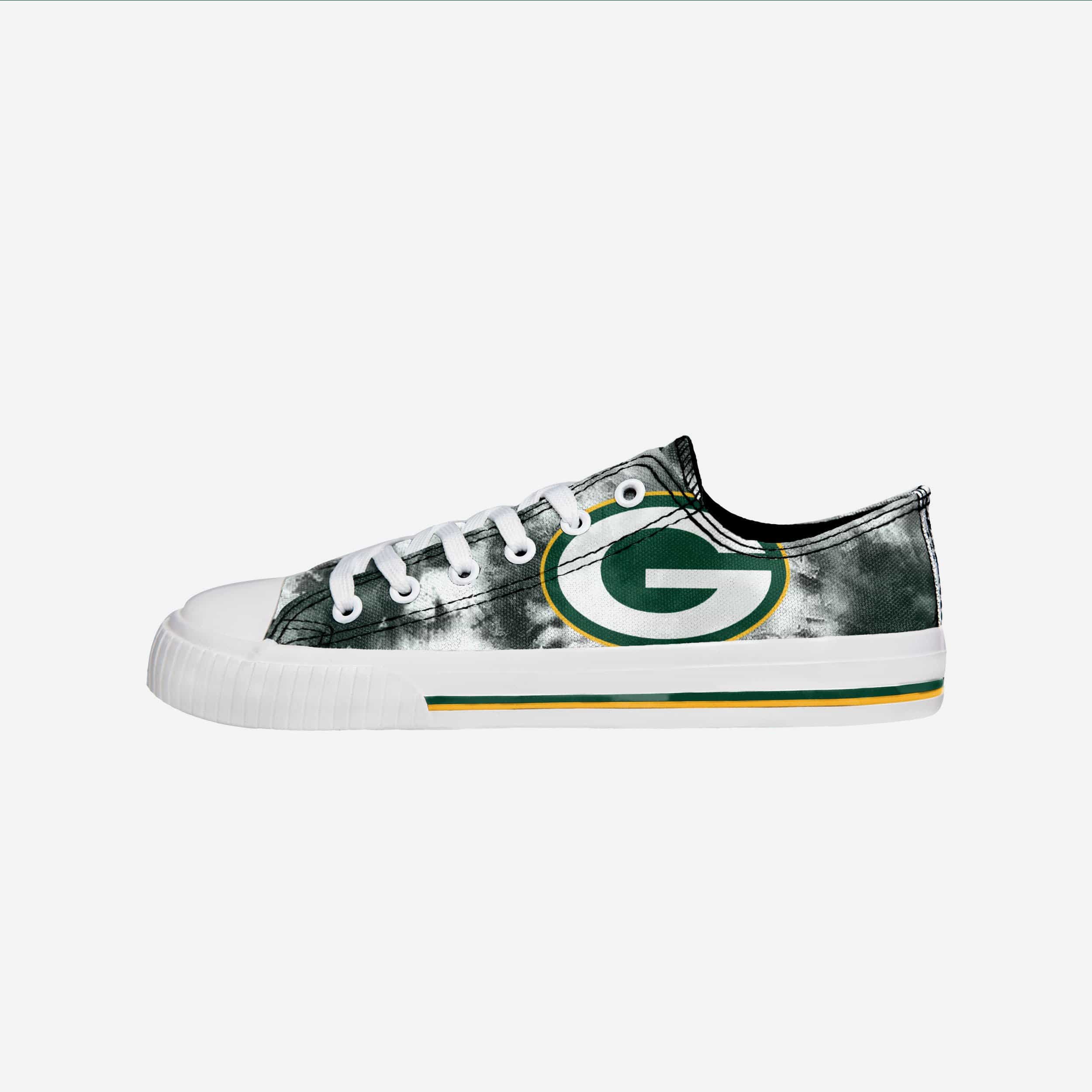 Green Bay Packers Womens Low Top Tie Dye Canvas Shoe