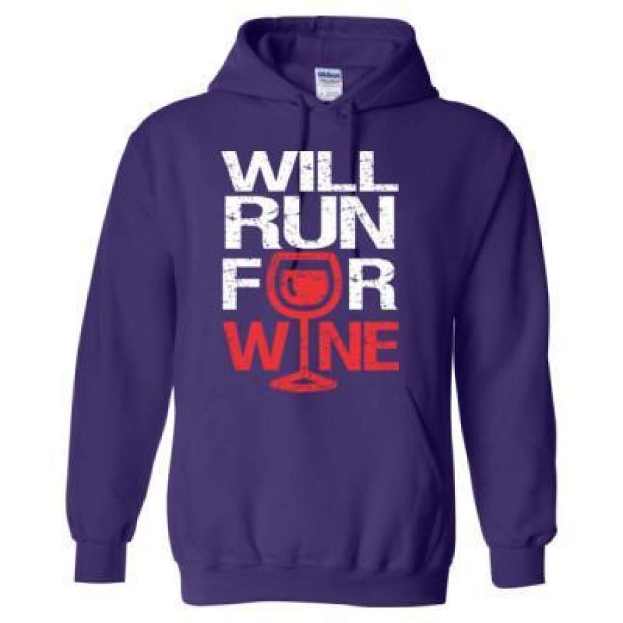 AGR Will Run For Wine – Heavy Blend™ Hooded Sweatshirt