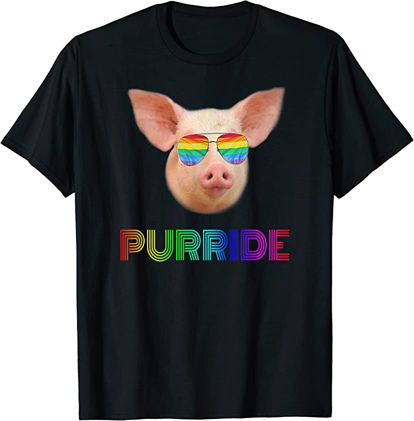 Pig Purride Pride LGBT Animal Lover Shirt ,Pig LGBT T-Shirt