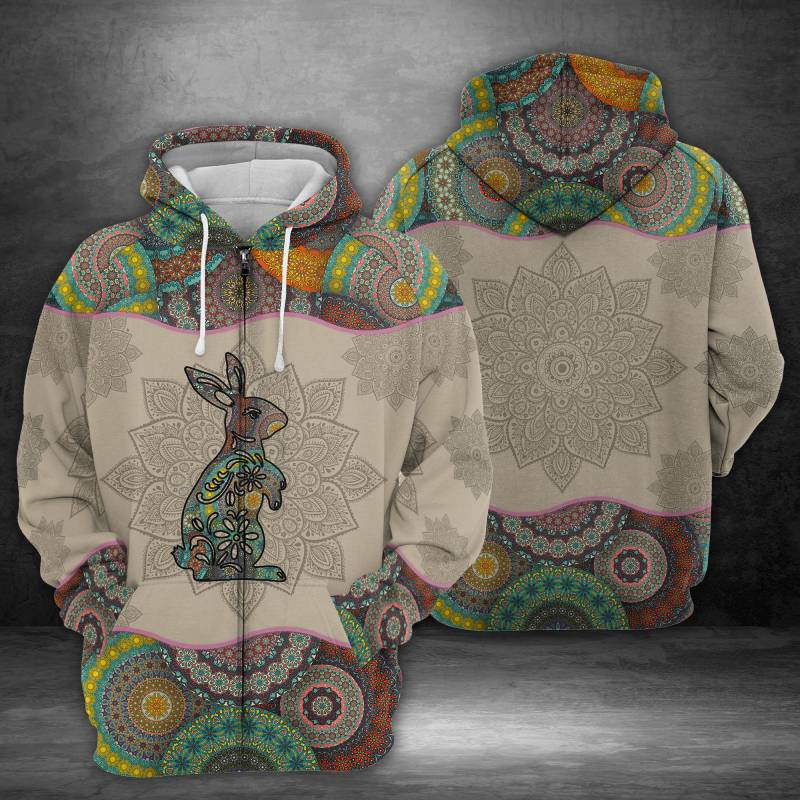 Rabbit All Over Print Zip Hoodie G511