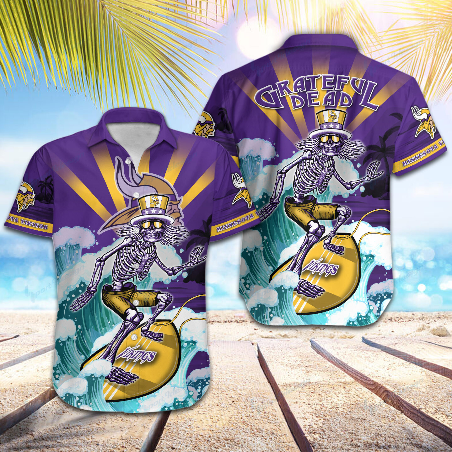 Minnesota Vikings Button Shirt Bg857