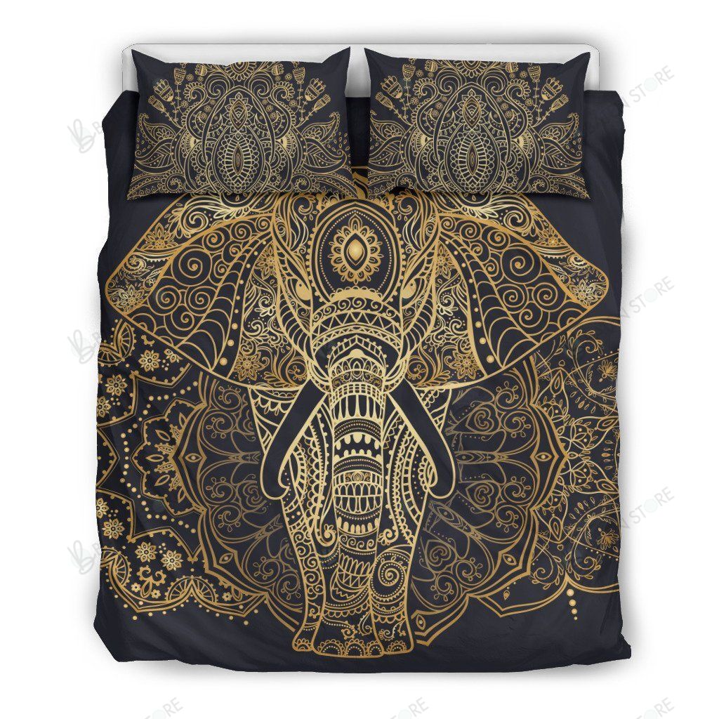 Golden Elephant 3D Bedding Set Bedroom Decor