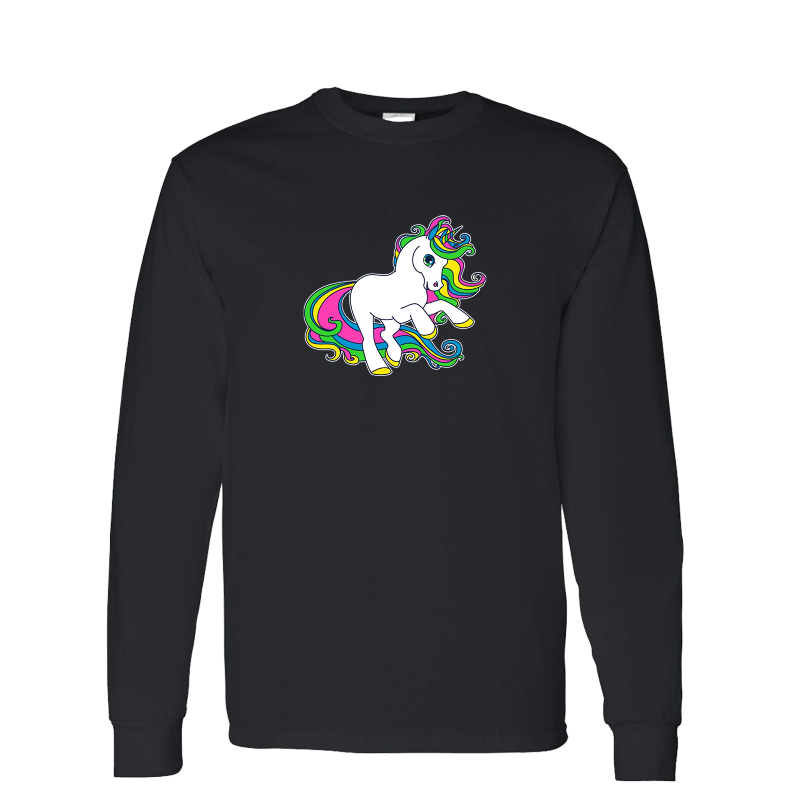 White Unicorn Rainbow Men’s Long Sleeve T-shirt