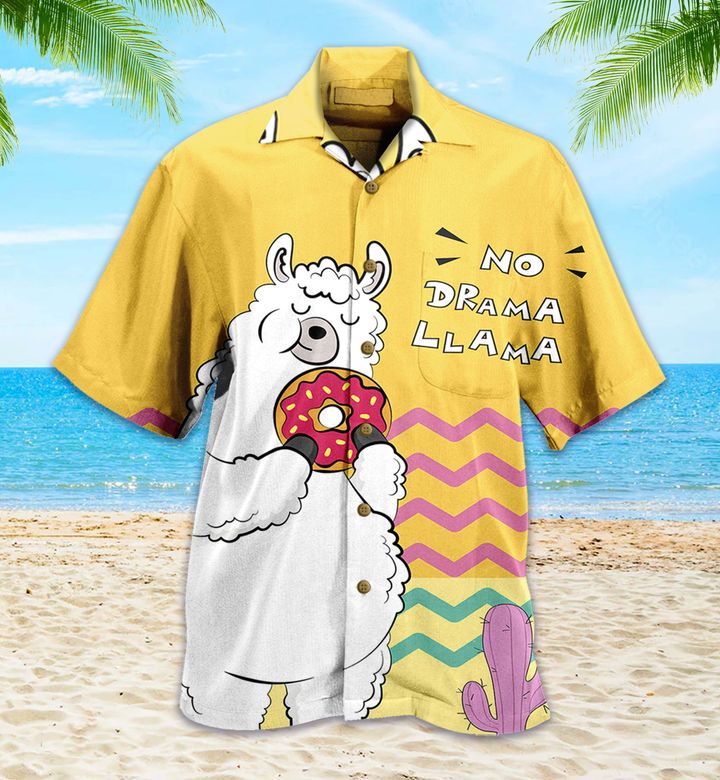 No Drama Llama Yellow Hawaii Shirt Ha46541