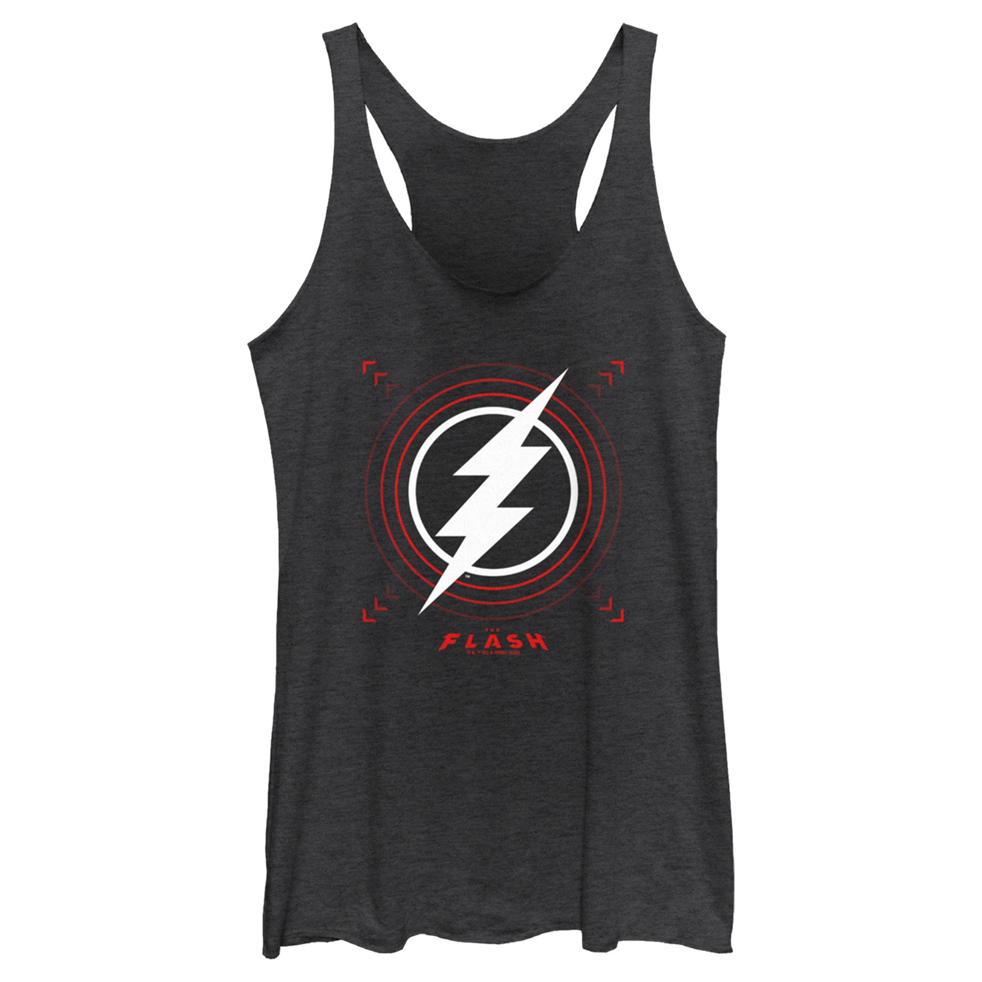 Women’S The Flash Large Lightning Bolt Stamp Racerback Tank Top