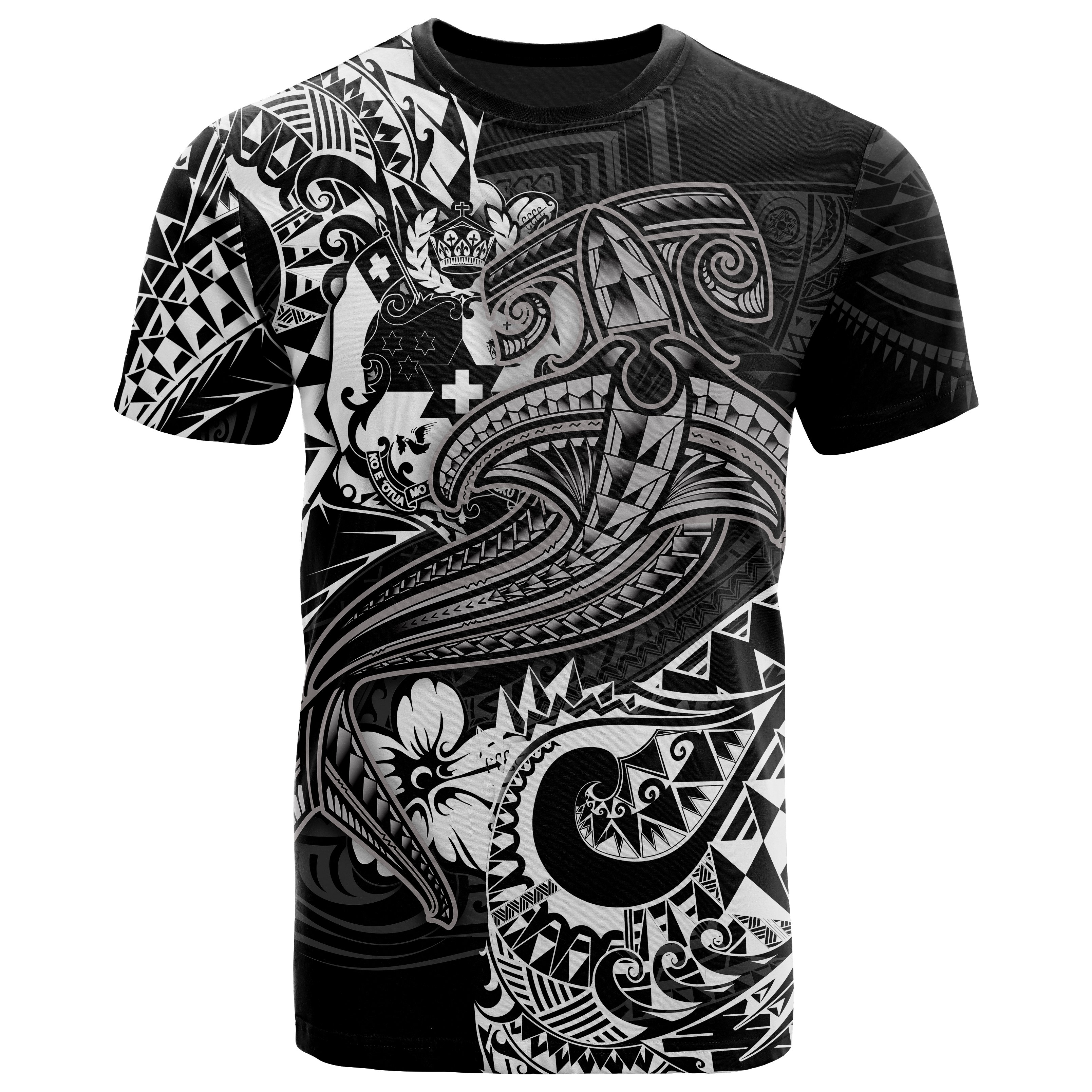 Tonga T-shirt – White Shark Polynesian Tattoo – BN18