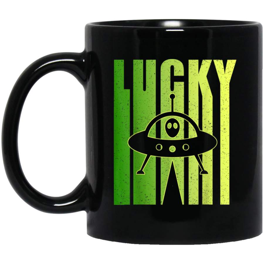 Funny Vintage Lucky Irish Alien St Patricks Day Gift Mug