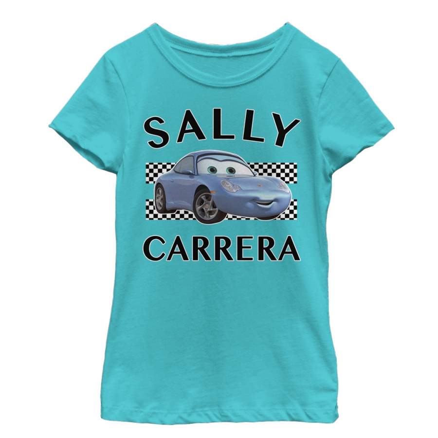 Cars Girl’s Sally Carrera Portrait  T Shirt