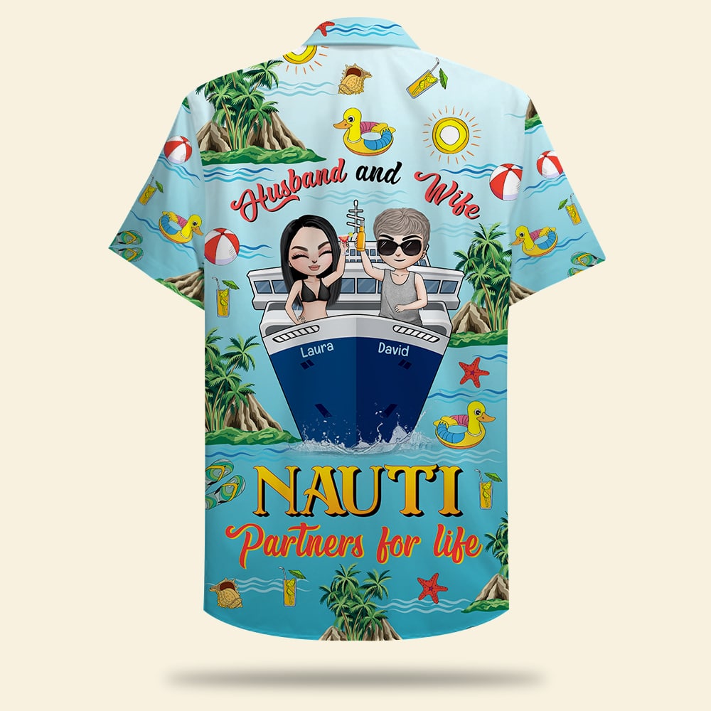 Personalized Cruising Couple Hawaii Shirt Nauti Partners For Life Ha71158