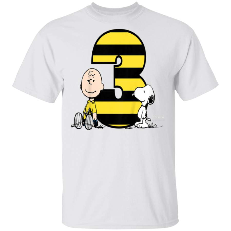 Kids Peanuts Charlie Brown and Snoopy Yellow and Black Striped 3 T-Shirt