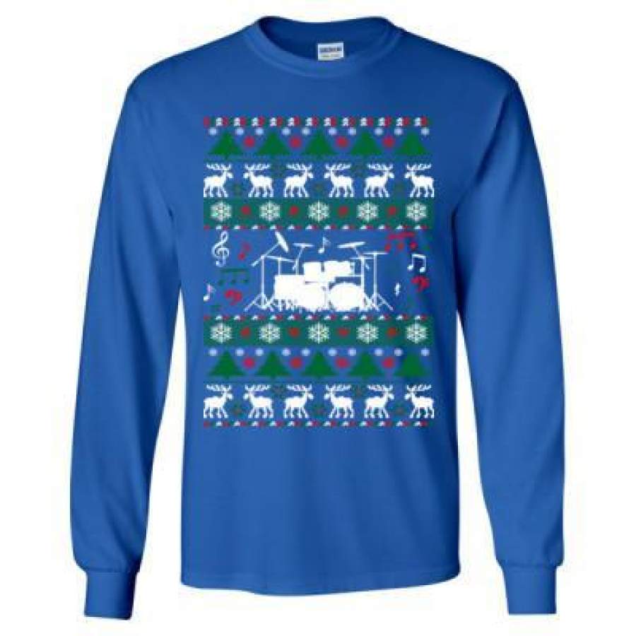 AGR Drums Drummer Ugly Christmas Sweater – Long Sleeve T-Shirt