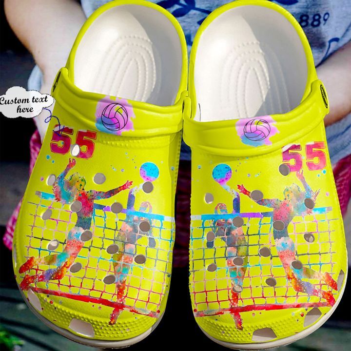 Volleyball Personalized Lovers Sku 2659 Crocs Crocband Clog Comfortable For Mens Womens Classic Clog Water Shoes