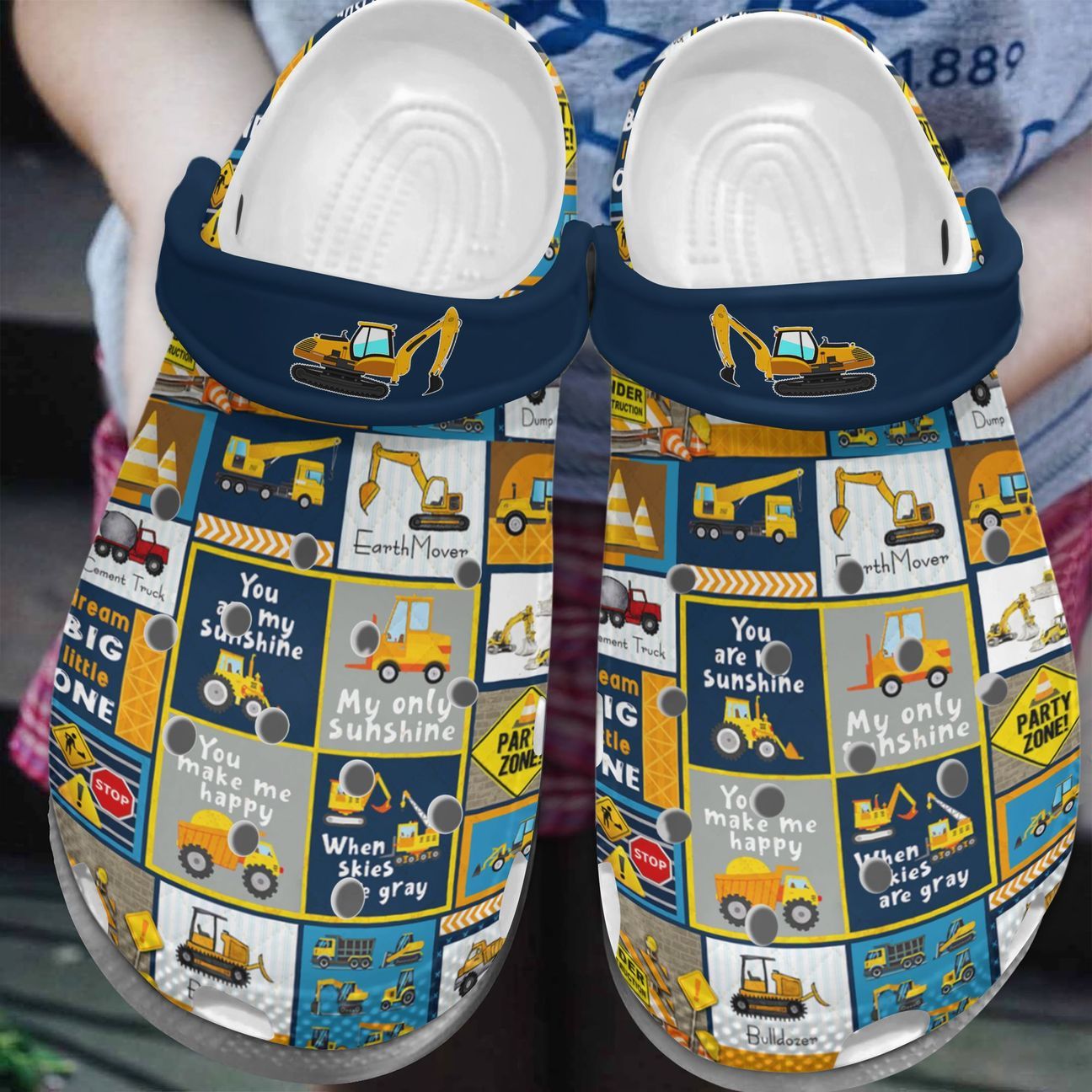 Excavator Personalize Clog, Custom Name, Text, Fashion Style For Women, Men, Kid, Print 3D You Are So Amazing