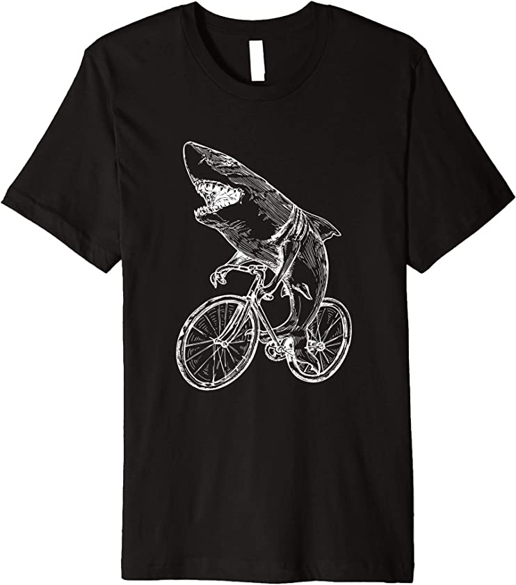 Shark Cycling Bicycle Cyclist Biker Biking Beach Bike Premium T-Shirt