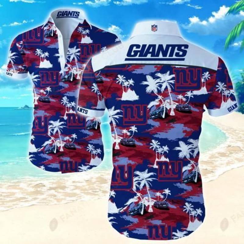 New York Giants Coconut Tree Hawaii Fit Body Shirt