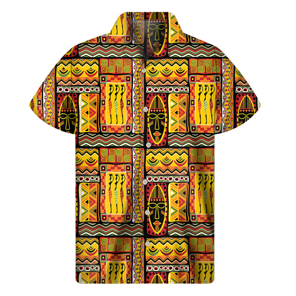 Sunset Ethnic African Tribal Print Men’S Short Sleeve Shirt